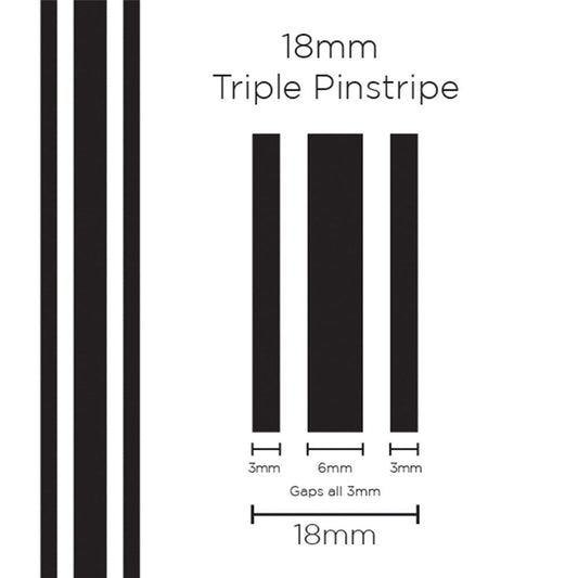 SAAS 11101 18mm Triple Stripe - Black