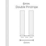 SAAS 1302 Pinstripe 6mm Double Stripe - White
