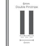 SAAS 1308 Pinstripe 6mm Double Stripe - Charcoal