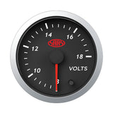 SAAS Volt Gauge 8v-18v 52mm Black Street Series - SG21250