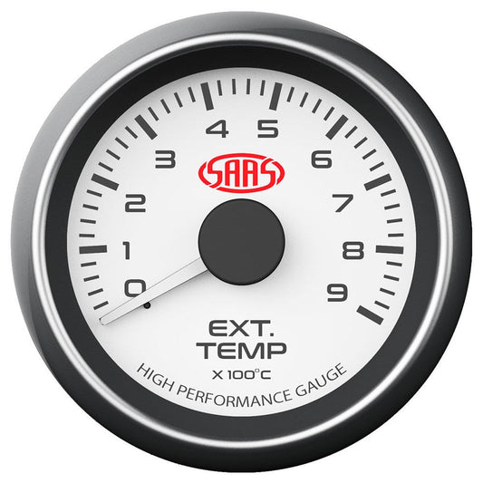 SAAS 52mm White Muscle Series EGT Exhaust Temperature Gauge (0-900C) - SG-EXT52W1