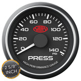 SAAS 66mm (2 5/8") Black Muscle Series Oil Pressure Gauge (0-140PSI) - SG-OP258B