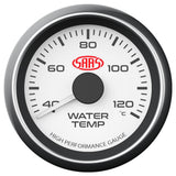 SAAS 52mm White Muscle Series Water Temperature Gauge (40-120C) - SG-WT52W