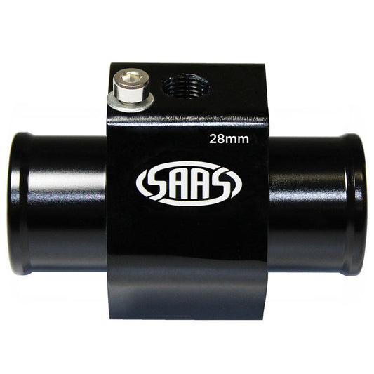 SAAS Black Aluminium Water Temperature Adapter for Radiator Hose - 28mm - SWTA28B