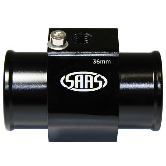 SAAS Black Aluminium Water Temperature Adapter for Radiator Hose - 36mm - SWTA36B