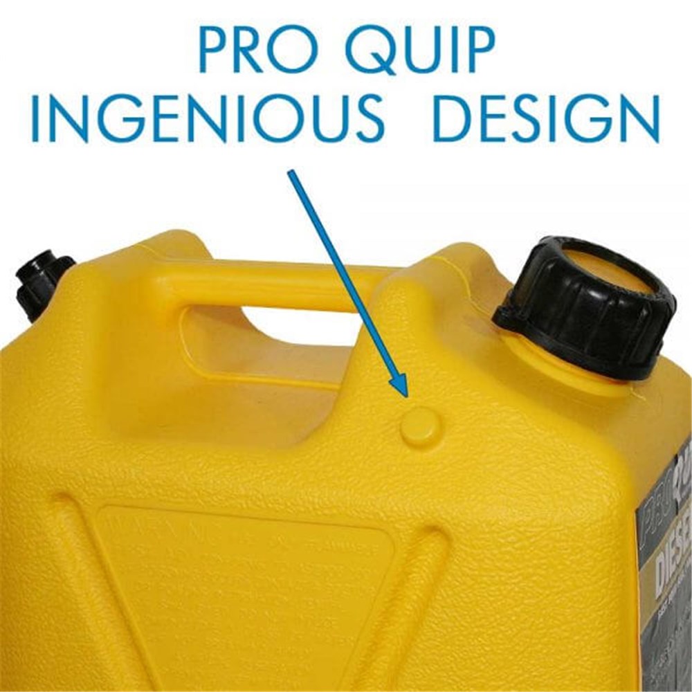 Pro Quip 10L Plastic Fast Pour Fuel Jerry Can - Diesel Yellow - 1009 (Bulky Item - Freight Applies)