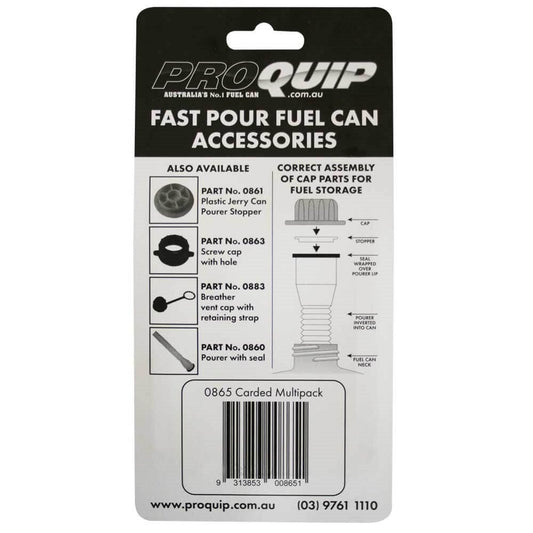 Pro Quip 3-in-1 Fuel Can Accessory Multipack (Stopper, Breather Cap and Screw Cap Hole) - 0865