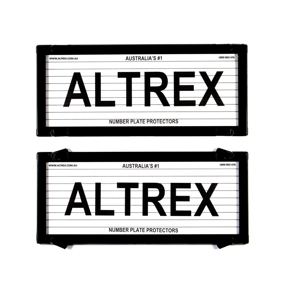 Altrex NSW, ACT, SA, WA, NT 5 Figure Black Number Plate Protectors - with Lines - 5L