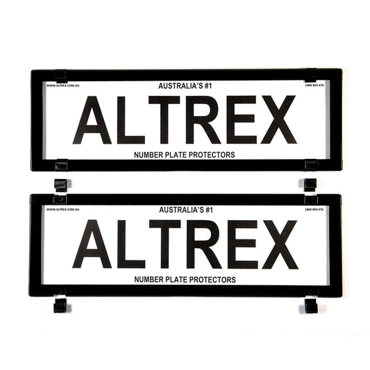 Altrex VIC 5 Figure Dual Slimline Black Number Plate Protectors - without Lines - 5VSNL