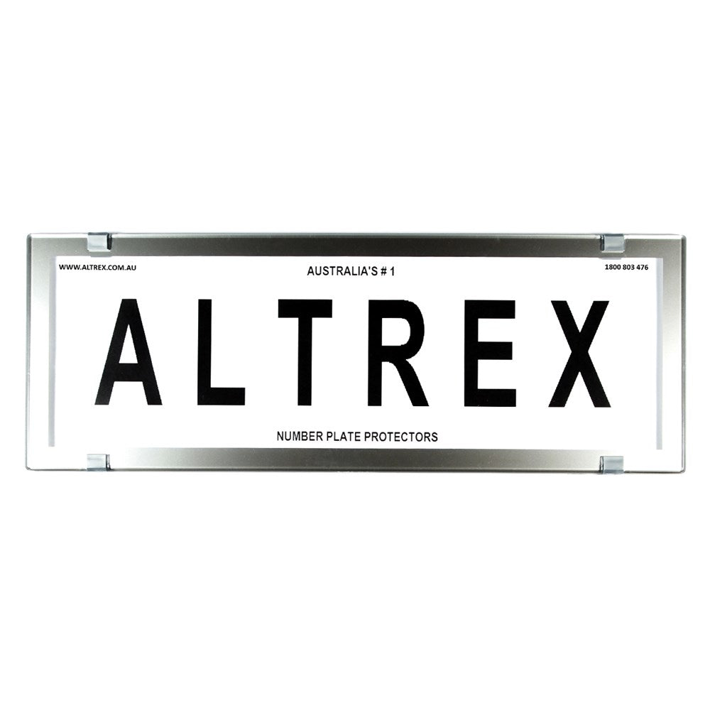 Altrex Standard Size Chrome Style Number Plate Protectors - without Lines - 6CC