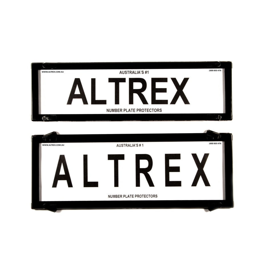 Altrex NSW HSV and FPV Slimline Black Number Plate Protectors - without Lines - 6HPVSNL