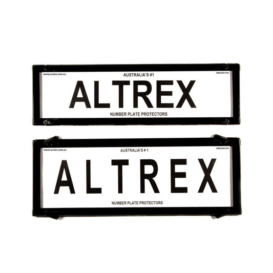 Altrex NSW HSV and FPV Slimline Black Number Plate Protectors - without Lines - 6HPVSNL