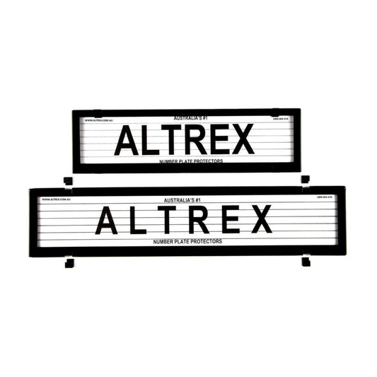 Altrex QLD, VIC & WA European Slimline / Full Size Combination Number Plate Protectors - with Lines - 6LEV