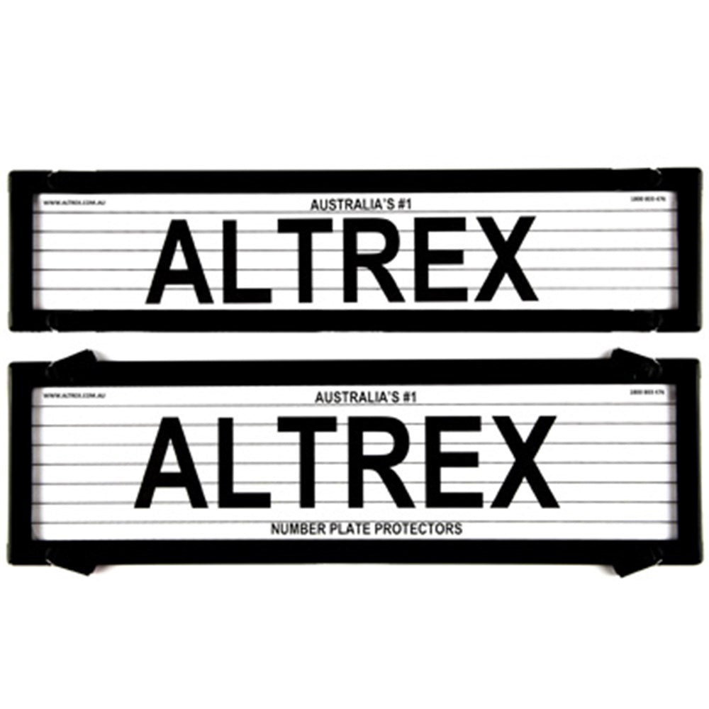 Altrex NSW & SA Black Premium Combination Number Plate Protectors - with Lines - 6LP