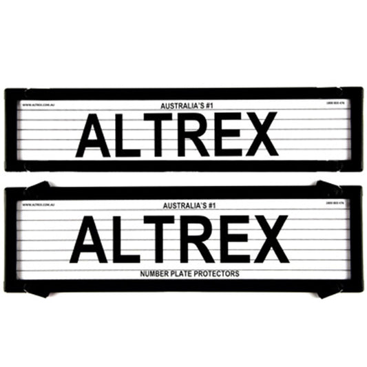 Altrex NSW & SA Black Premium Combination Number Plate Protectors - with Lines - 6LP
