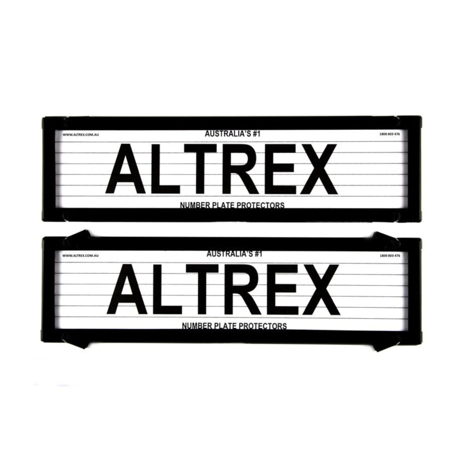 Altrex NSW Premium Dual Back Black Number Plate Protectors - with Lines - 6LPDB