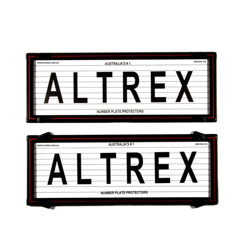 Altrex Standard Size Black Border & Red Insert Number Plate Protectors - with Lines - 6LR