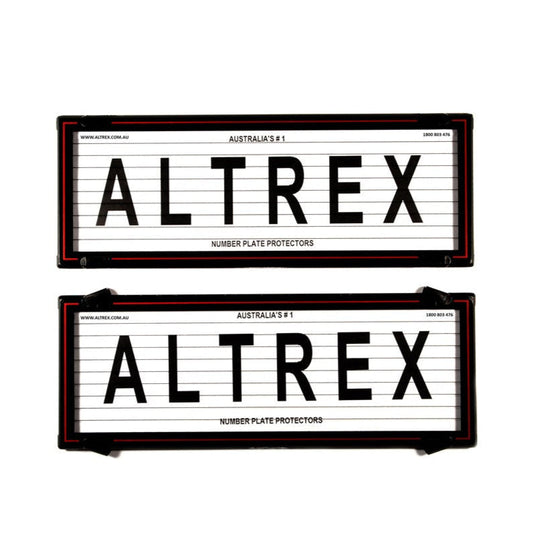 Altrex Standard Size Black Border & Red Insert Number Plate Protectors - with Lines - 6LR