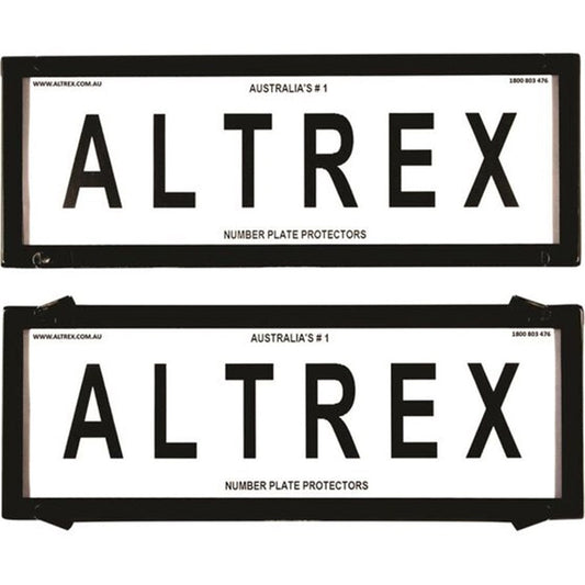 Altrex Standard Size Black Number Plate Protectors - without Lines - 6NL