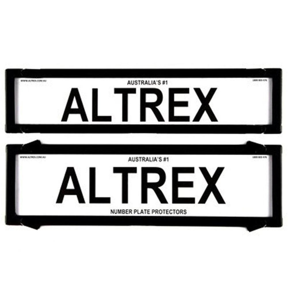 Altrex NSW & SA Premium Combination Black Number Plate Protectors - without Lines - 6NLP