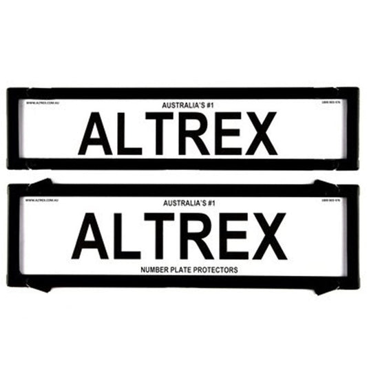 Altrex NSW & SA Premium Combination Black Number Plate Protectors - without Lines - 6NLP