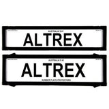 Altrex NSW & SA Premium Combination Black Number Plate Protectors - without Lines - 6NLP