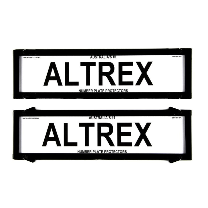 Altrex NSW Premium Dual Back Black Number Plate Protectors - without Lines - 6NLPDB