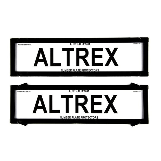 Altrex NSW Premium Dual Back Black Number Plate Protectors - without Lines - 6NLPDB