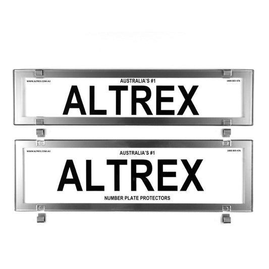 Altrex NSW & SA Premium Combination Chrome Style Number Plate Protectors - without Lines - 6PCC