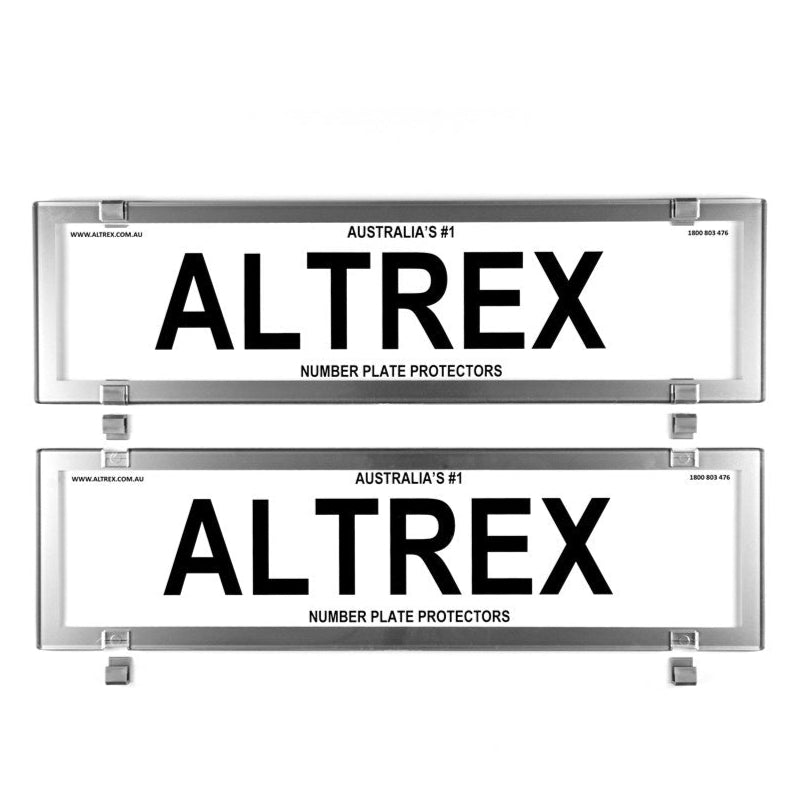 Altrex NSW Premium Dual Back Chrome Style Number Plate Protectors - without Lines - 6PCCDB