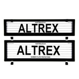 Altrex Slimline Black Number Plate Protectors - with Lines - 6PCL