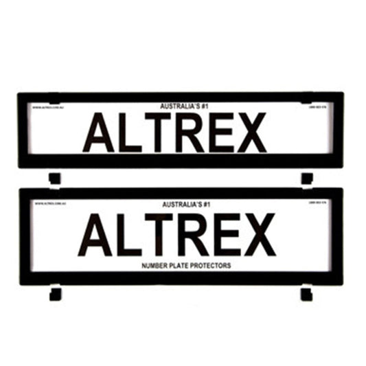 Altrex NSW & SA Slimline Black Number Plate Protectors - without Lines - 6PCNL