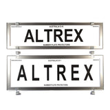 Altrex QLD, ACT, VIC, TAS, SA, WA & NT Slimline Combination Chrome Style Number Plate Protectors - without Lines - 6QCC