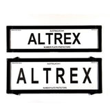 Altrex QLD, ACT, VIC, TAS, SA, WA & NT Slimline Combination Black Number Plate Protectors - without Lines (372x100mm & 372x134mm) - 6QSNL