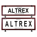 Altrex QLD, ACT, VIC, TAS, SA, WA & NT Slimline Combination Red Carbon Fibre Number Plate Protector Covers - without Lines - 6SERQ