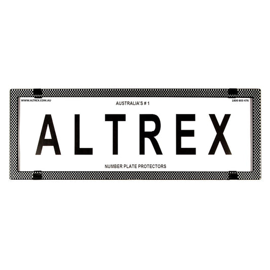 Altrex Standard Size Silver Carbon Fibre Number Plate Protectors - without Lines - 6SES