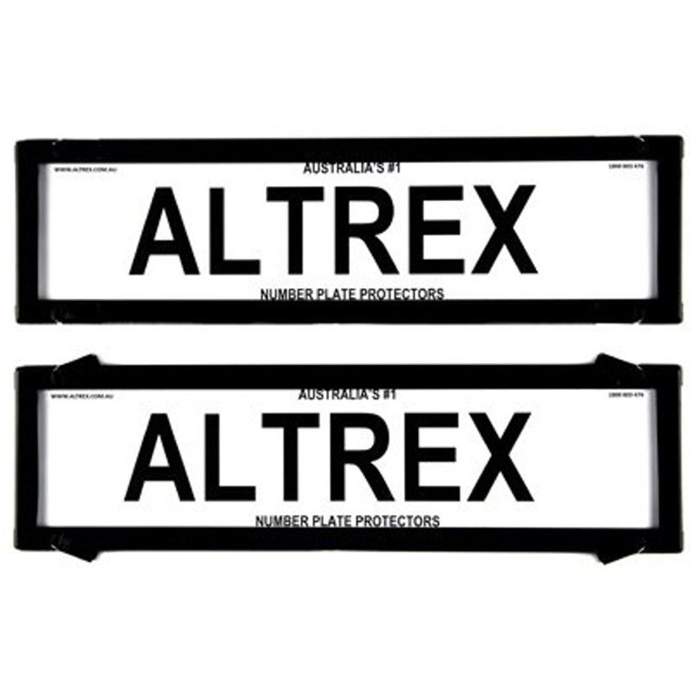 Altrex QLD, VIC, TAS, SA, WA & NT Black Dual Slimline Number Plate Protectors - without Lines - 6VSNL
