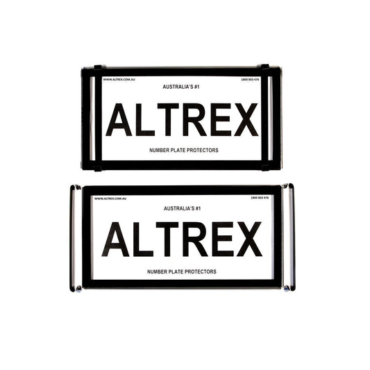 Altrex NSW, VIC, TAS, QLD, US / International Black Number Plate Protectors - without Lines - 9BNL