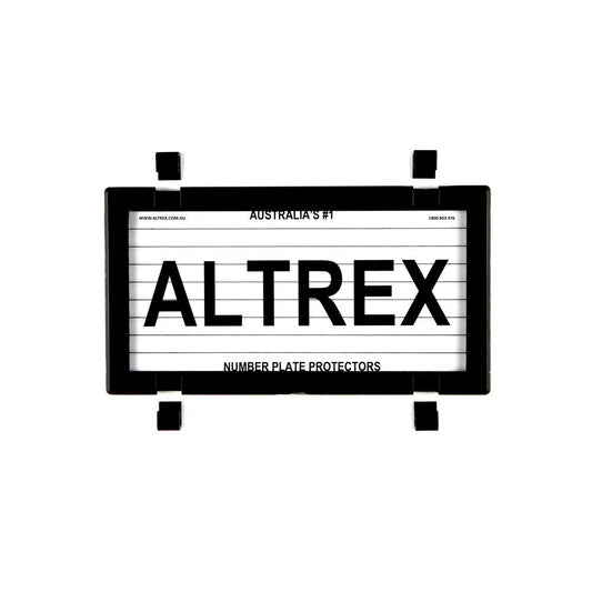 Altrex NSW, ACT, VIC, TAS, WA, QLD Motorbike Black Number Plate Protector - with Lines - 9DMBL