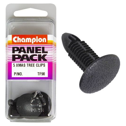 Champion Fasteners Christmas Tree Clips (24mm Head, 15.7mm Length, 6.2mm Stem) - Pack of 5 - TF90