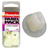Champion Fasteners Screw Grommets (Clear/White, 17mm Width, 17mm Length, to Suit 8x8.5mm Hole) - Pack of 8 - TF96