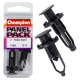 Champion Fasteners Push Rivets (18mm Head, 28mm Length, to Suit 9mm Hole) - Pack of 2 - TF71