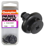 Champion Fasteners Push Rivets (20mm Head, 8mm Length, to Suit 7mm Hole) - Pack of 2 - TF81