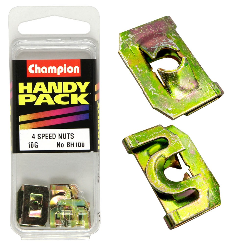 Champion Pack of 4 17.55 x 12.55 x 4.35mm Zinc Passivated Steel U-Type Captive Speed Nuts - BH100