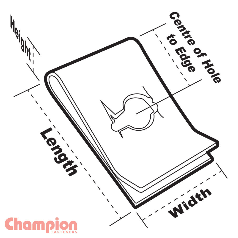 Champion Pack of 4 17.55 x 12.55 x 4.35mm Zinc Passivated Steel U-Type Captive Speed Nuts - BH100