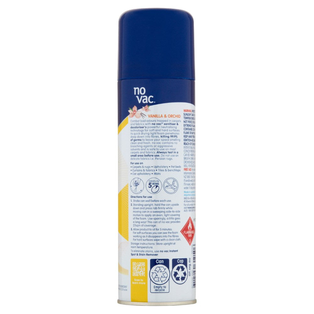 No Vac Foaming¬†Sanitiser¬†and¬†Deodoriser¬†- Sheer Vanilla and Orchid -¬†290g - 31156 (Pickup Only)