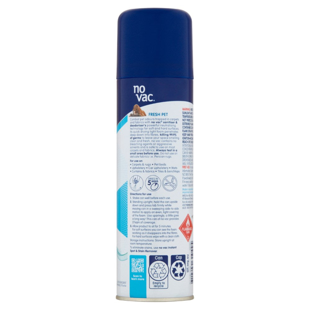 No Vac Foaming¬†Sanitiser¬†and¬†Deodoriser¬†- Fresh Pet -¬†290g - 31150 (Pickup Only)