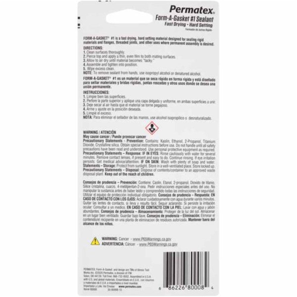 Permatex Form-A-Gasket Number 1 Sealant 85G - 80008 - PX80008