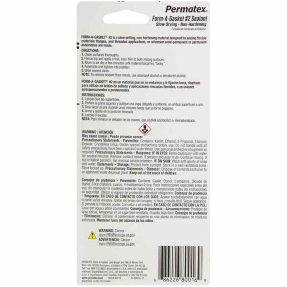 Permatex Form-A-Gasket Number 2 Sealant 85G - 80016 - PX80016