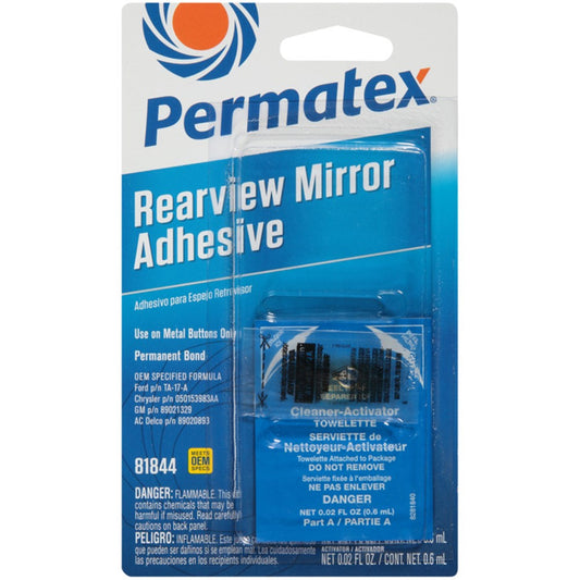 Permatex Rearview Mirror Adhesive 2 Part Kit 0.3+0.6Ml - 81844 - PX81844